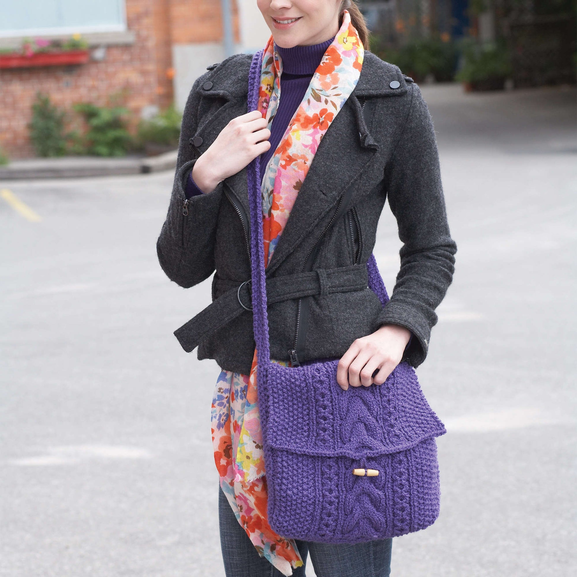 Free Patons Knit Seed Stitch And Cables Bag Pattern
