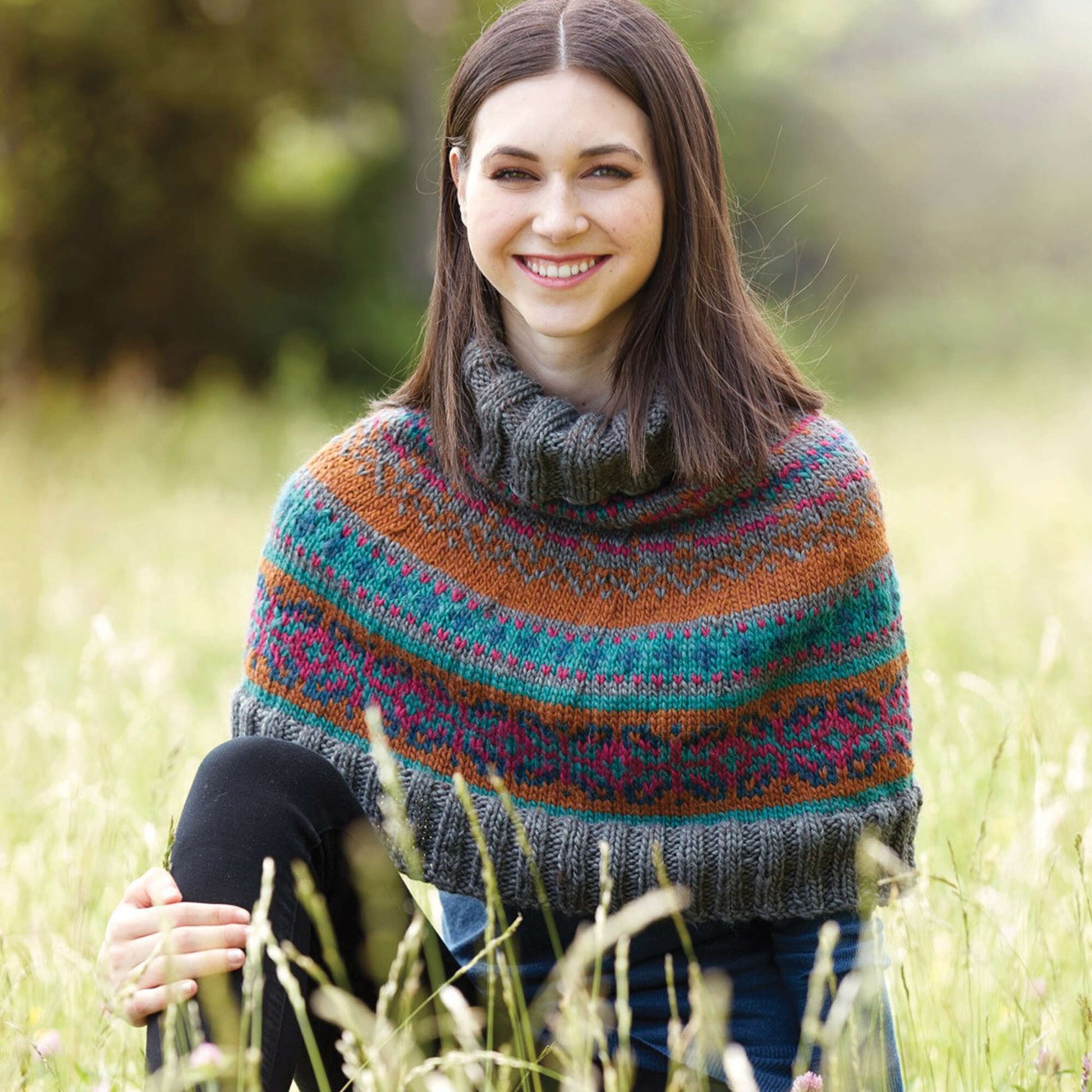 Free Patons Fair Isle Knit Capelet Pattern