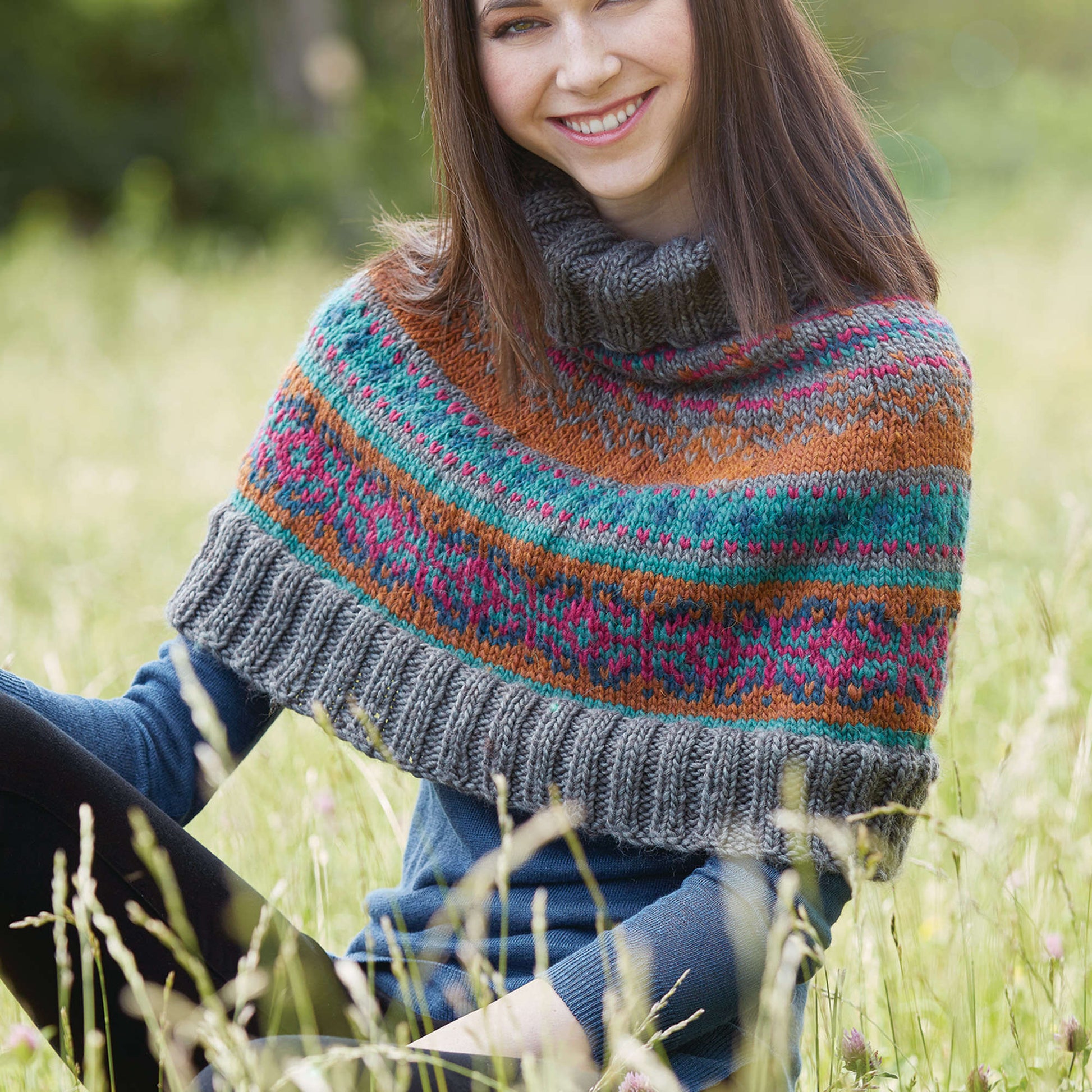 Free Patons Fair Isle Knit Capelet Pattern