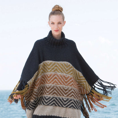 Patons Reverse Fair Isle Knit Poncho XS/S/M/L
