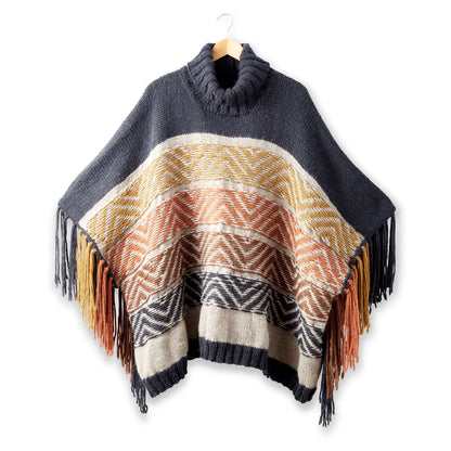 Patons Reverse Fair Isle Knit Poncho XS/S/M/L