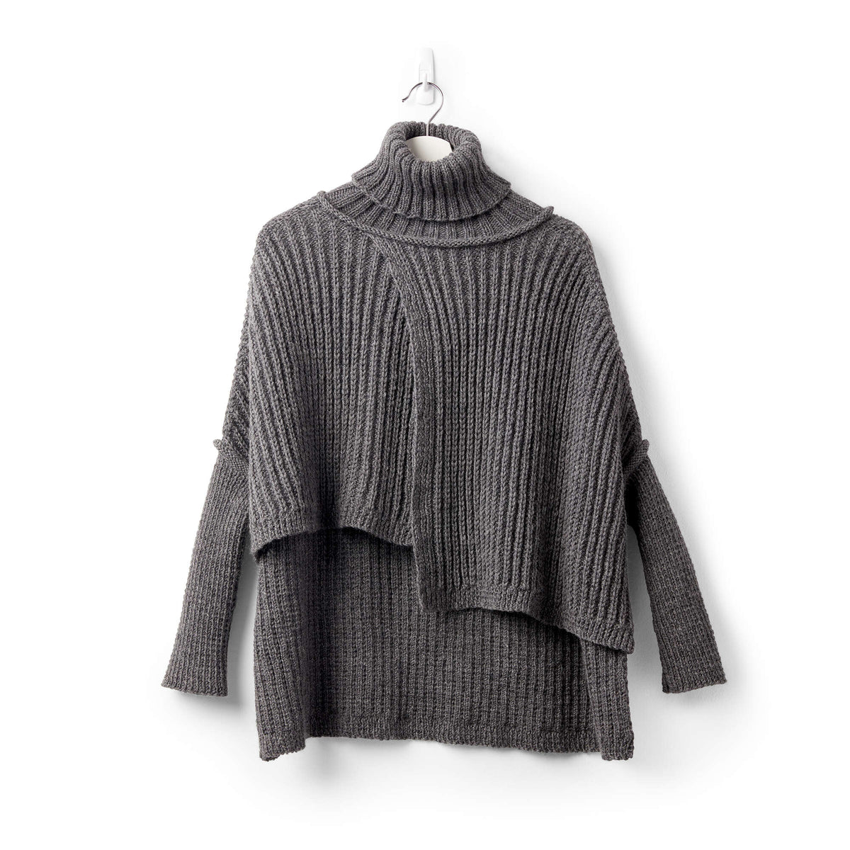 Patons Knit Wrapover Swoncho Pattern Tutorial Image