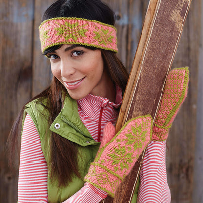 Patons Knit Fair Isle Ski Band and Mittens Single Size