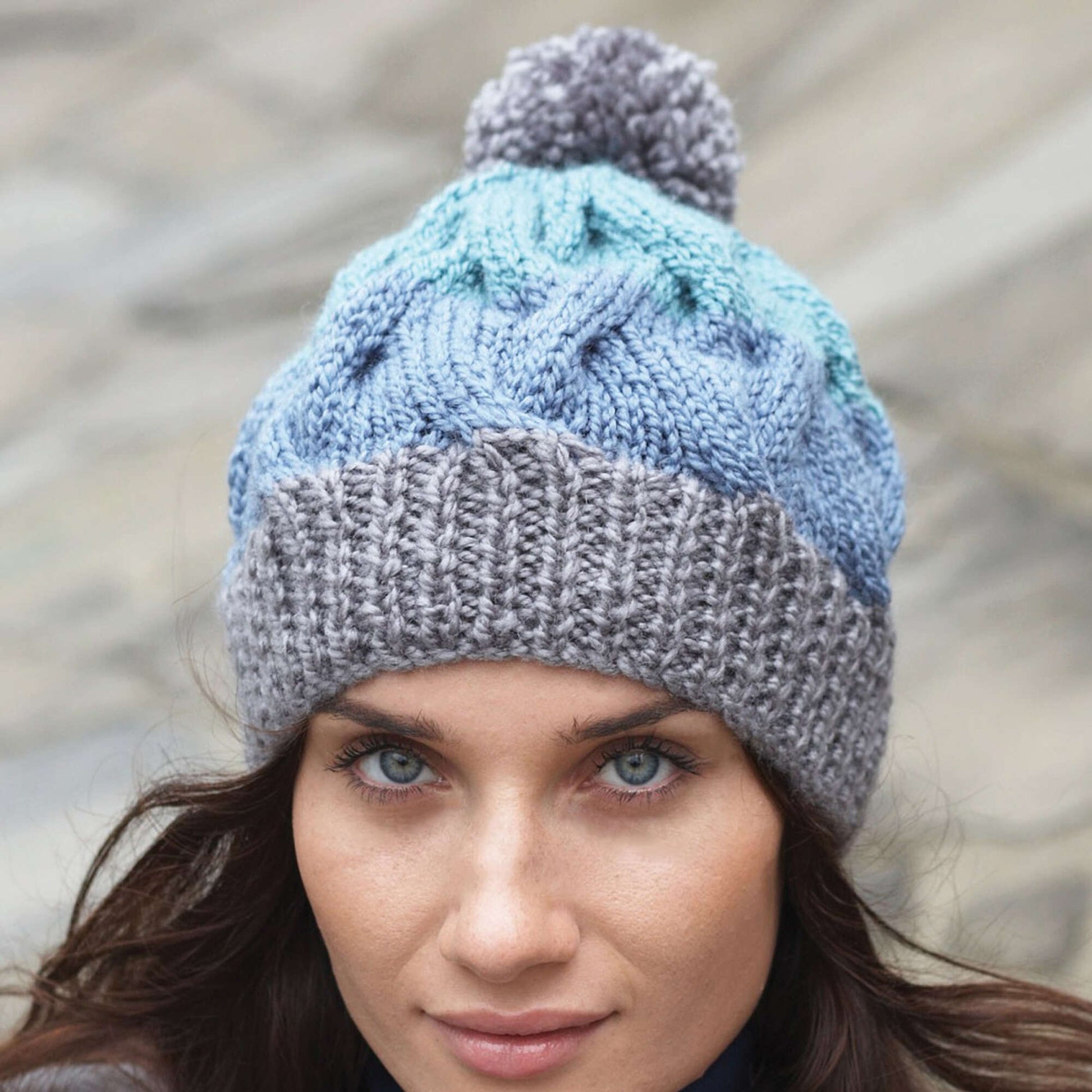 Free Patons Striped Cable Hat Knit Pattern