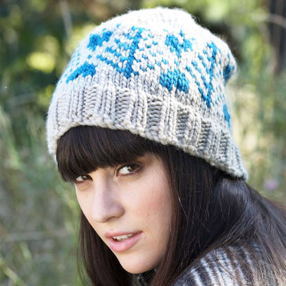 Patons Knit Blue Fir Hat Single Size