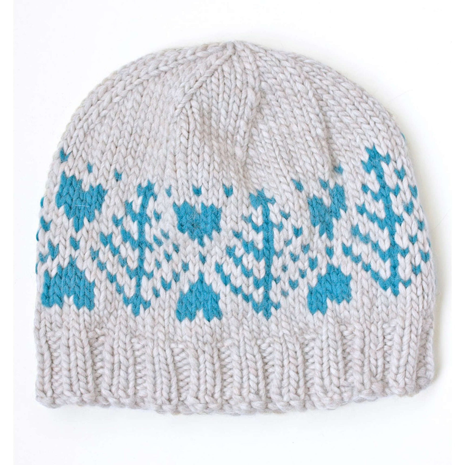 Free Patons Blue Fir Hat Knit Pattern