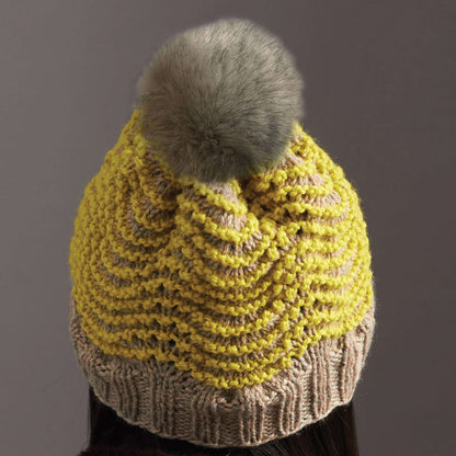 Patons Knit Ripple Hat Plum Heather