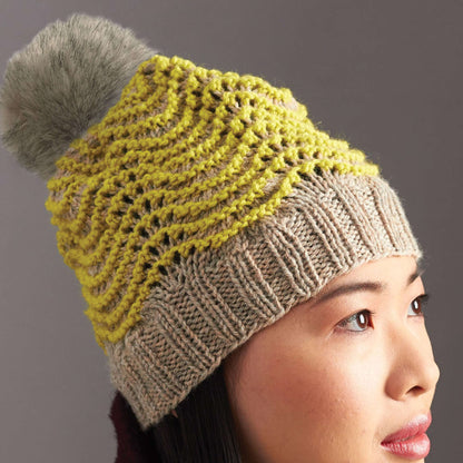 Patons Knit Ripple Hat Plum Heather