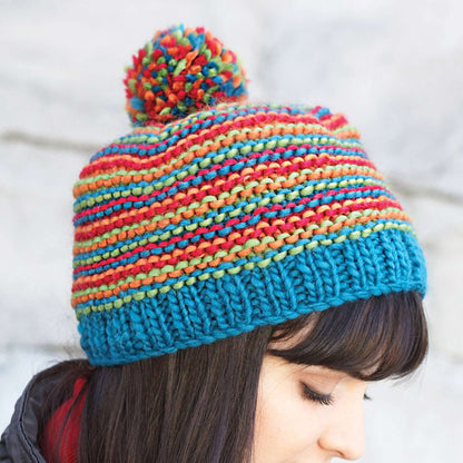 Patons Knit Bright Stripes Beanie Single Size