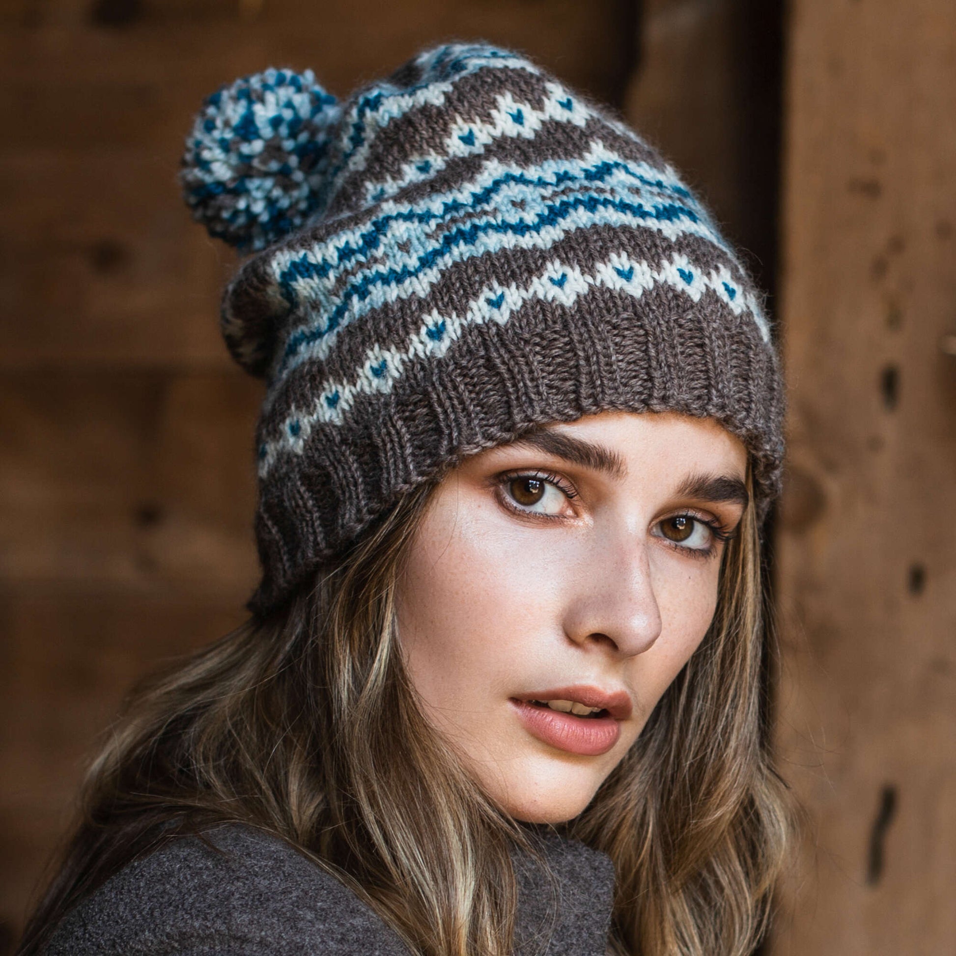 Patons Frosted Fair Isle Knit Hat Yarnspirations