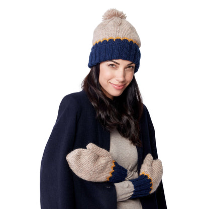 Patons Fair Isle Knit Hat and Mittens Set Single Size