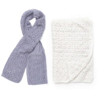 Patons Knit Delicate Cables Scarf & Shawl Combo Shawl