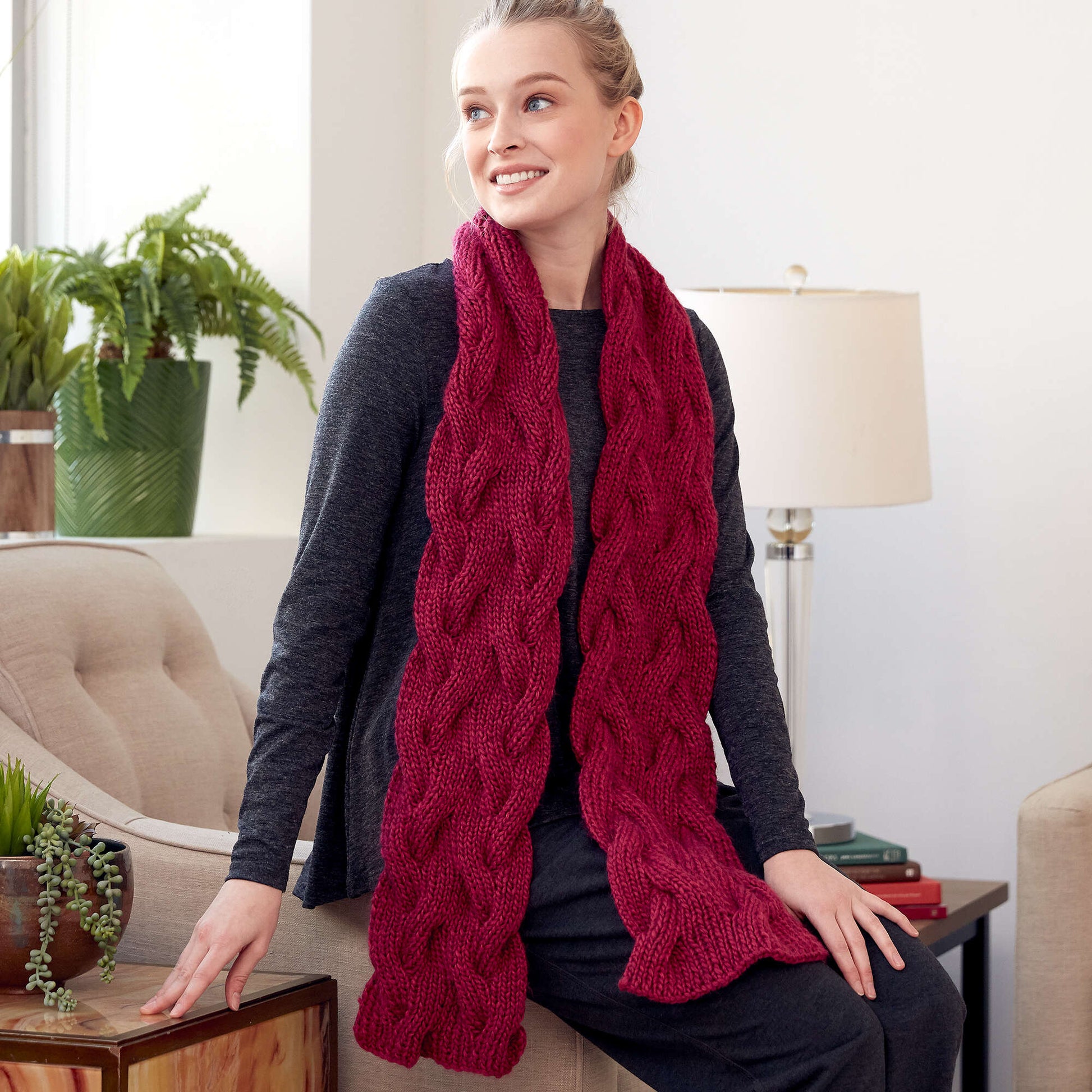 Free Patons Both Sides Now Knit Scarf Pattern