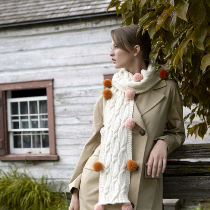 Patons Cables & Poms Knit Scarf Single Size