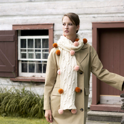 Patons Cables & Poms Knit Scarf Single Size