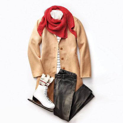 Patons Asymmetrical Knit Shawl Single Size