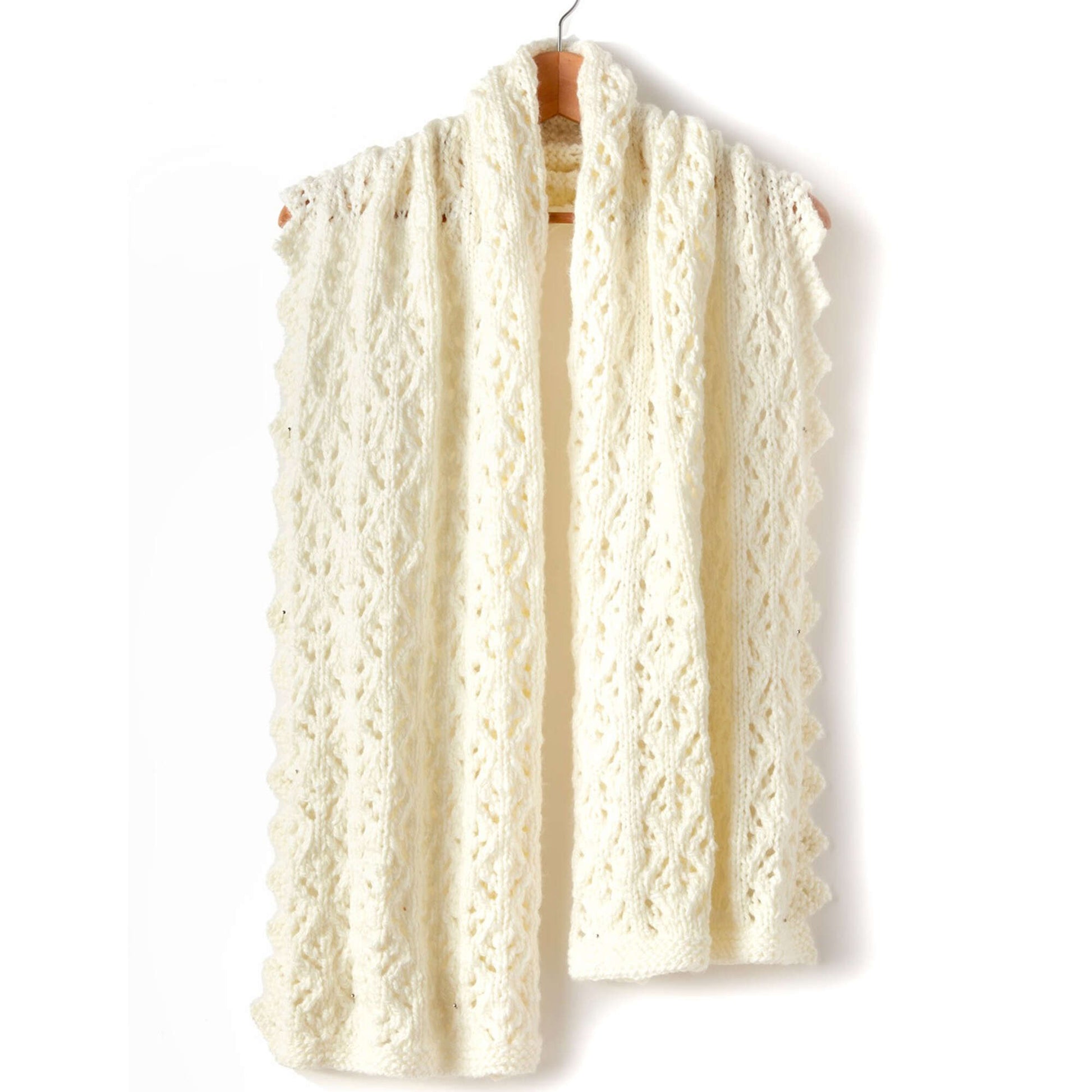 Free Patons Shandeh's Knit Cushy Lace Wrap Pattern