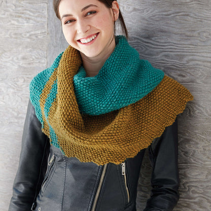 Patons Slash Stripe Knit Shawl Single Size