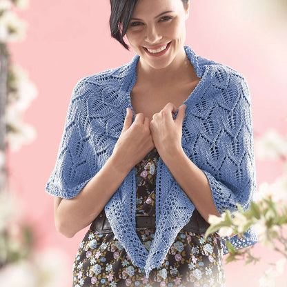 Patons Knit Chevron Leaf Shawl or Scarf Shawl