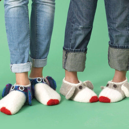 Patons Knit Monkey Felted Slippers M