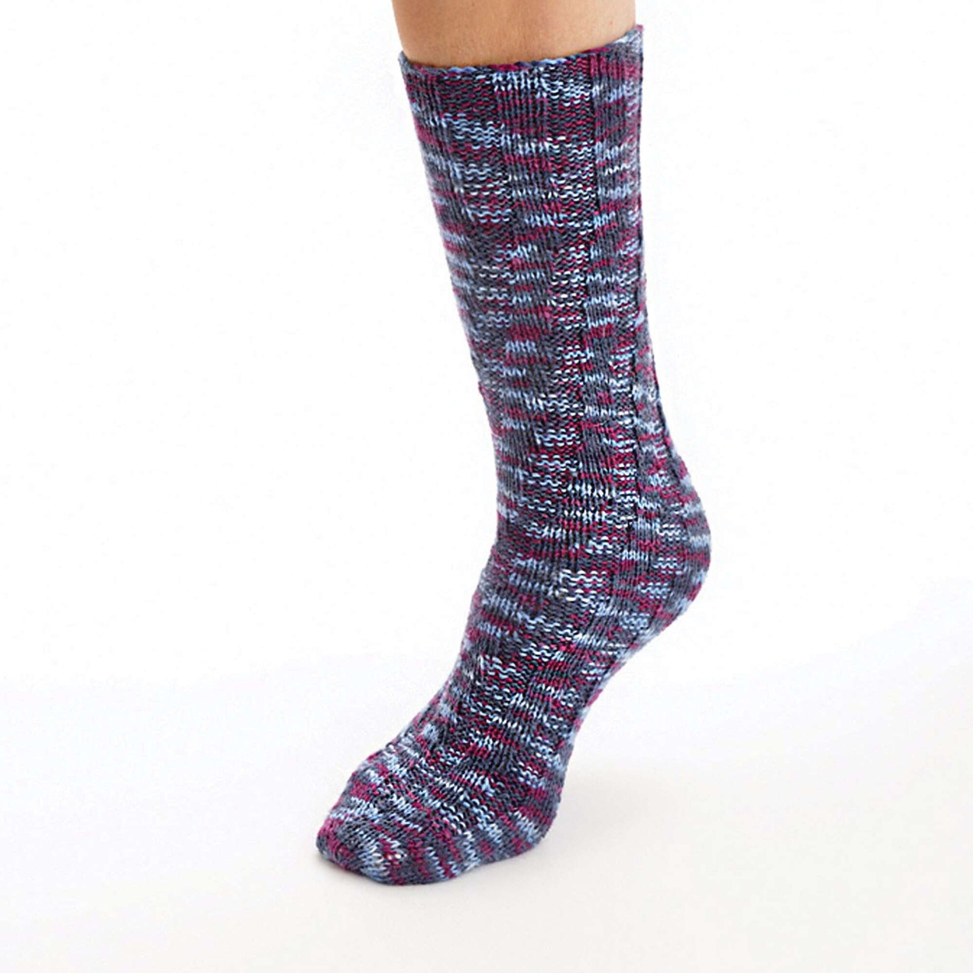 Red Knitted Yoga Pilates Socks With Spiral Ribbed Pattern 