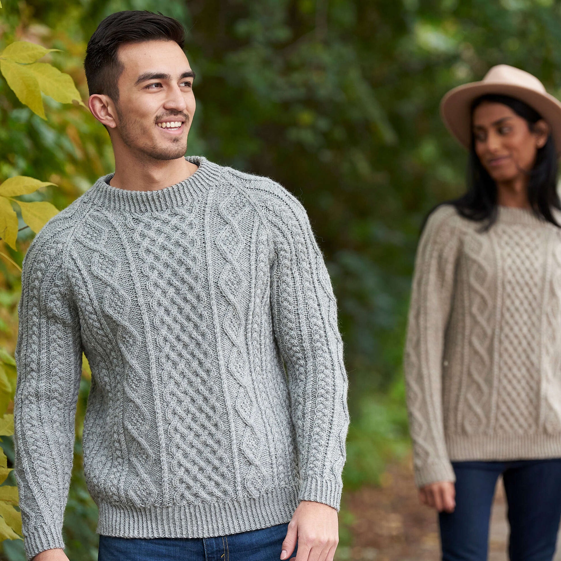 Free Patons Honeycomb Aran Sweater Pattern