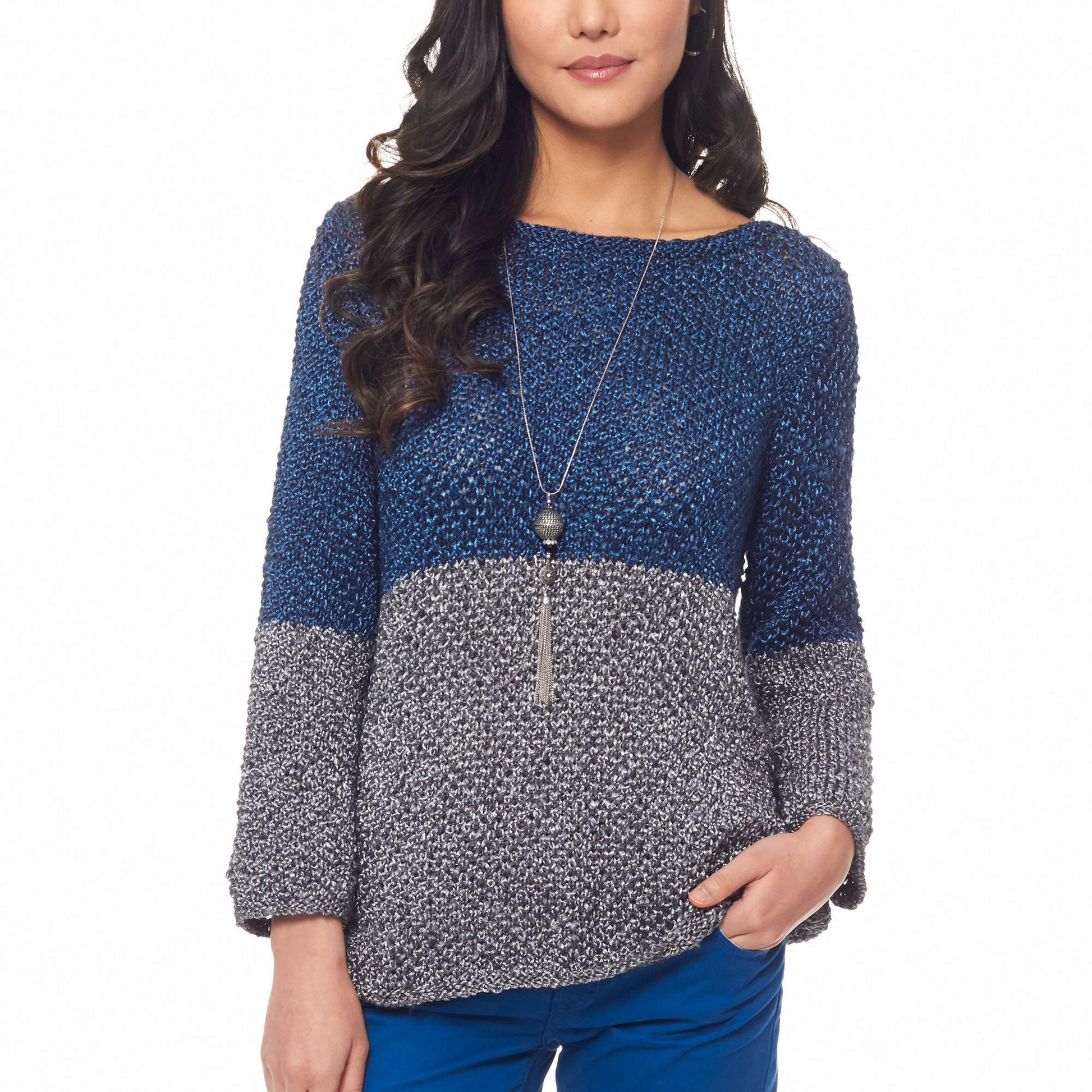 Free Patons Color Dipped Top Knit Pattern