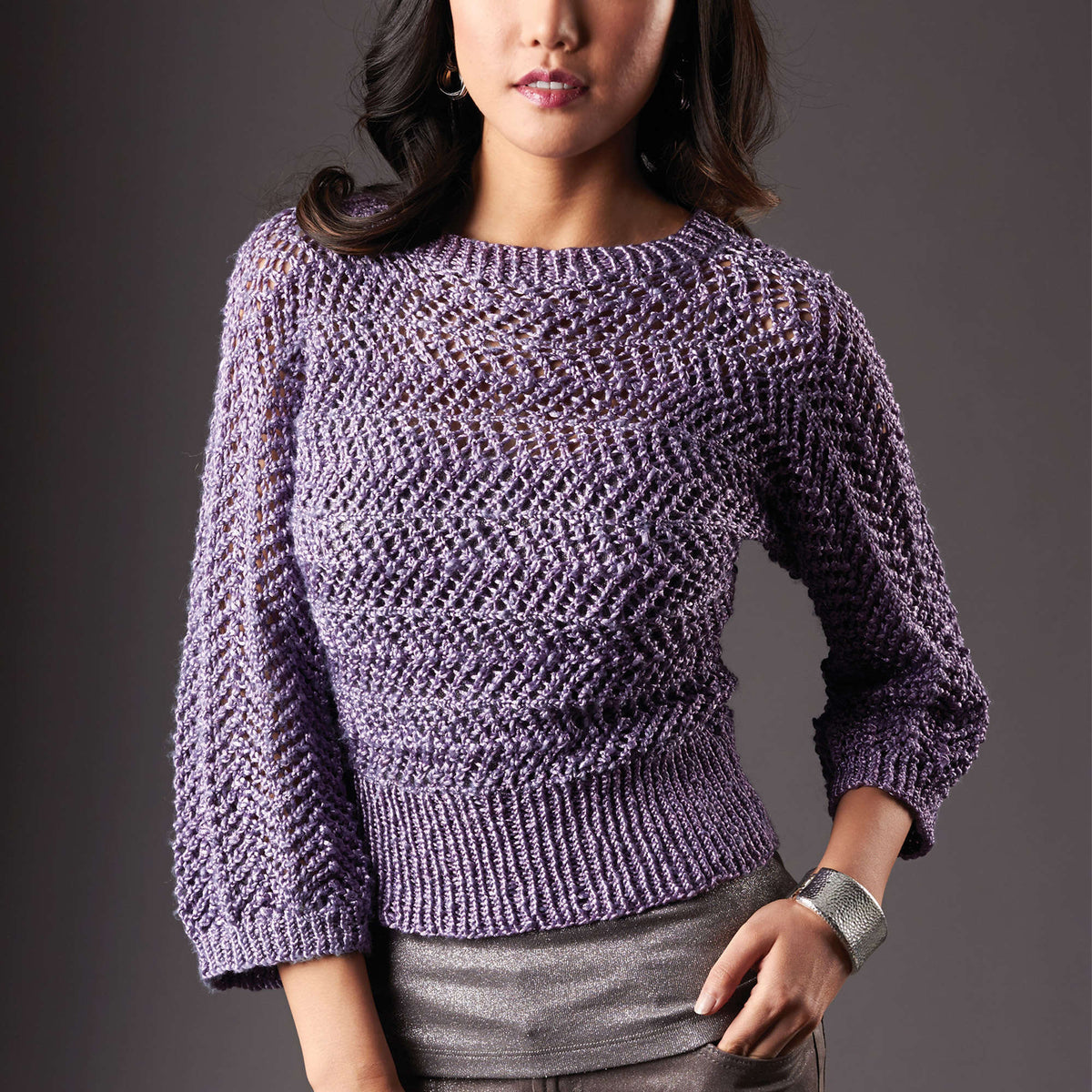 Free Patons Dazzling Dolman Knitting Pattern | Yarnspirations