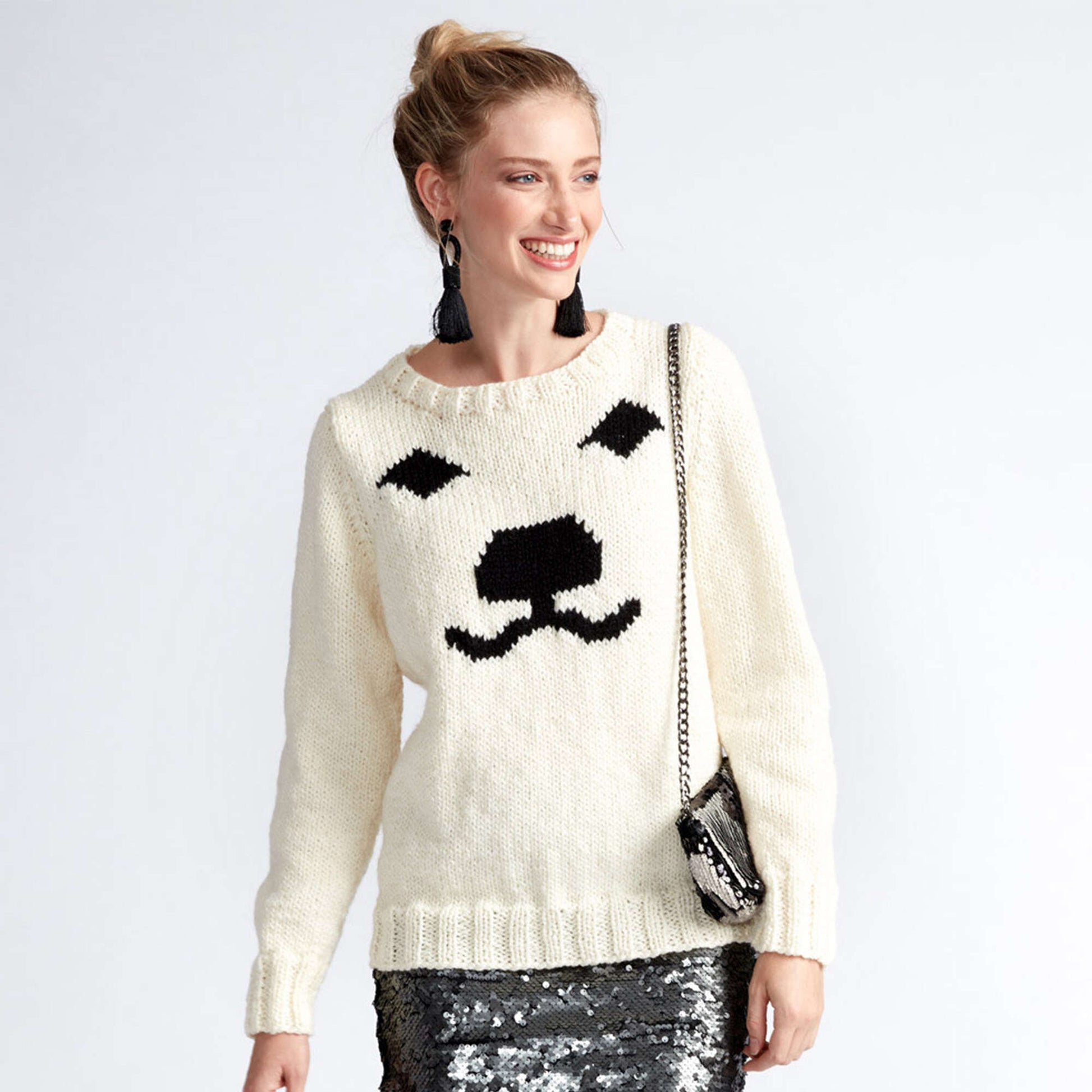 Free Patons Polar Bear Knit Holiday Sweater Pattern