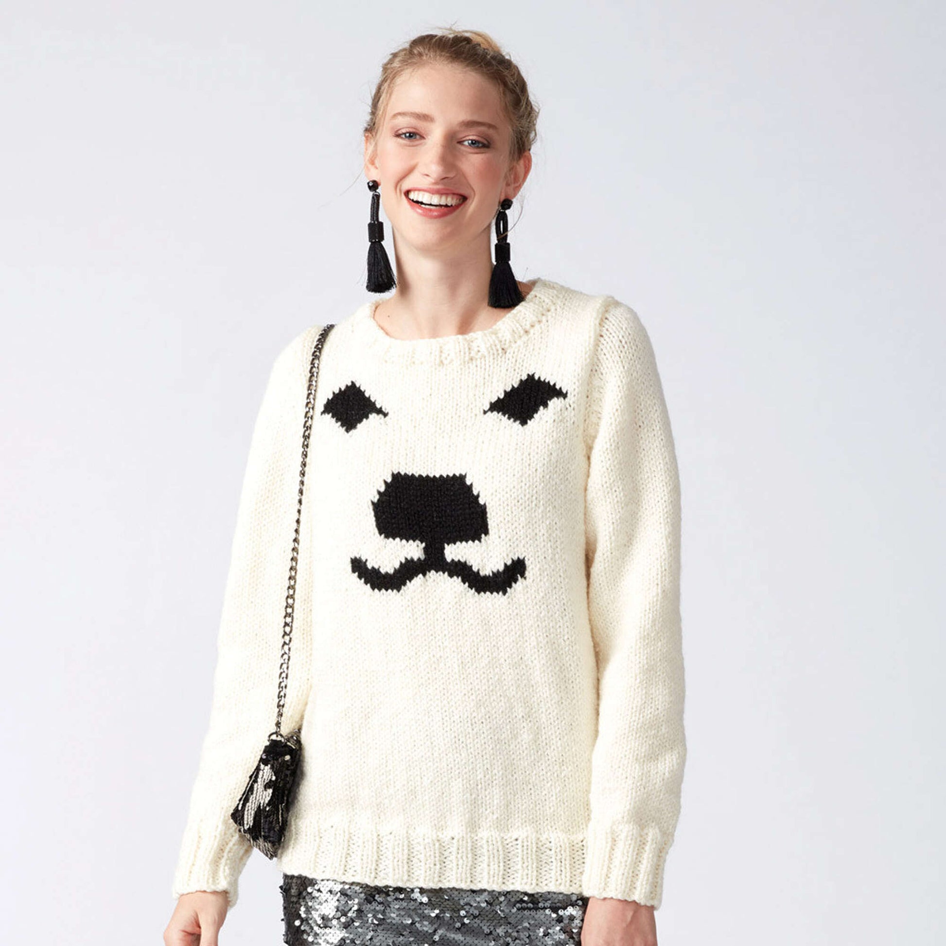 Free Patons Polar Bear Knit Holiday Sweater Pattern