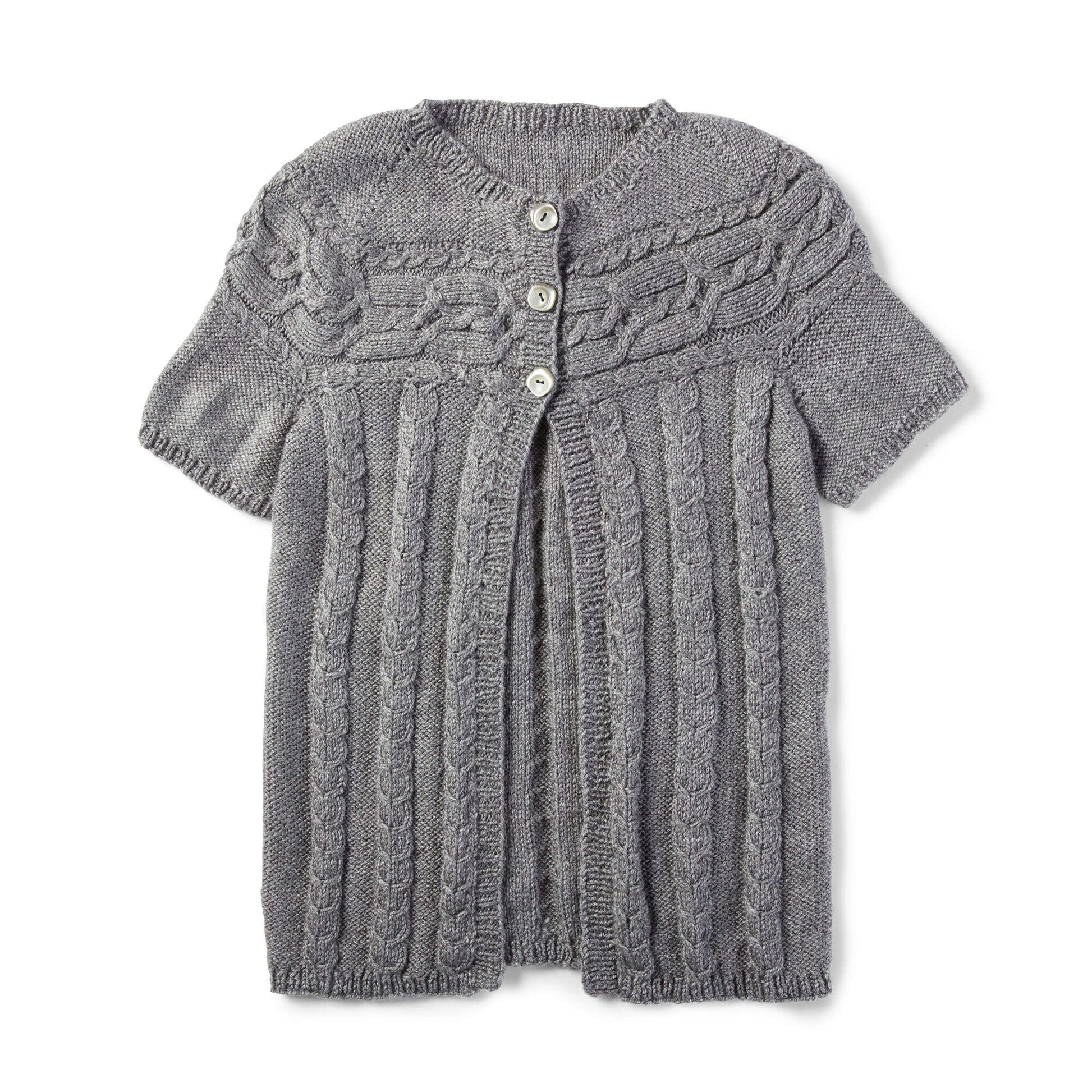 Free Patons Knit Cardigan With Cabled Yoke Pattern