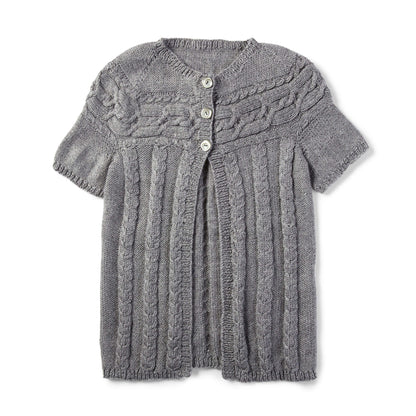 Patons Knit Cardigan With Cabled Yoke L