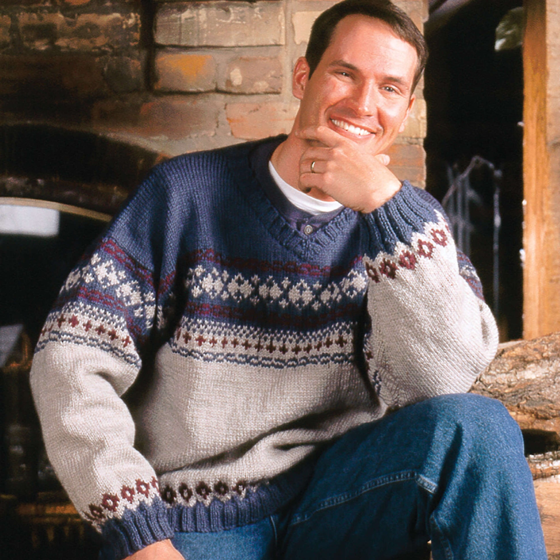 Patons Knit Fair Isle V-Neck