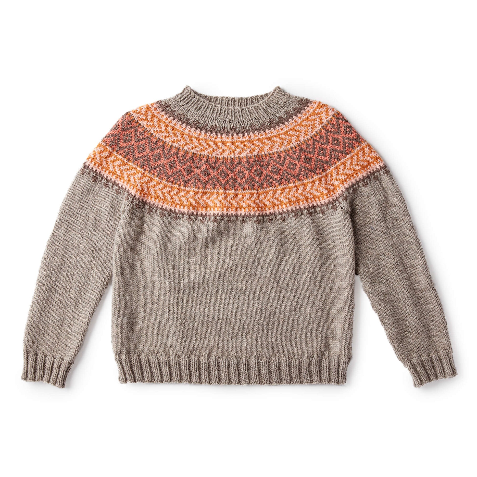 Free Patons Cumberland Knit Yoke Sweater Pattern