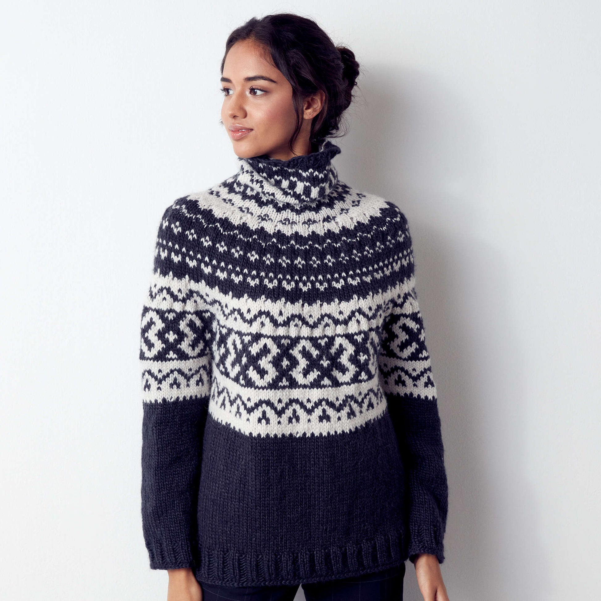 Free Patons Nomad Fair Isle Knit Pullover Pattern