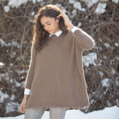 Patons Lacy Edge Knit Pullover L