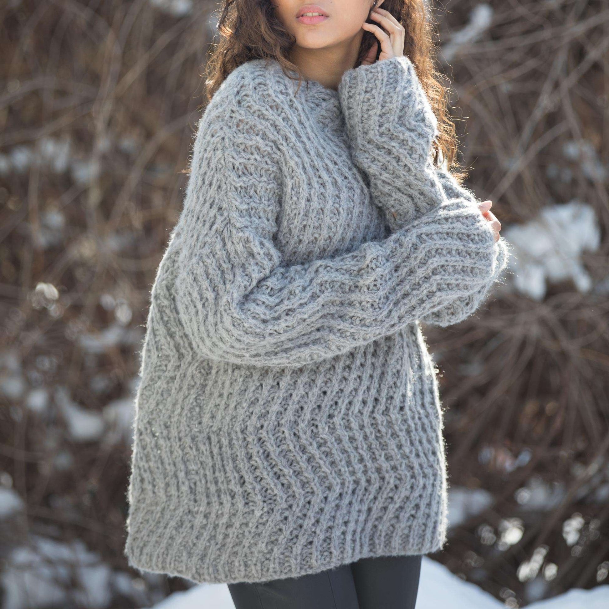 Free Patons Wandering Paths Knit Pullover Pattern