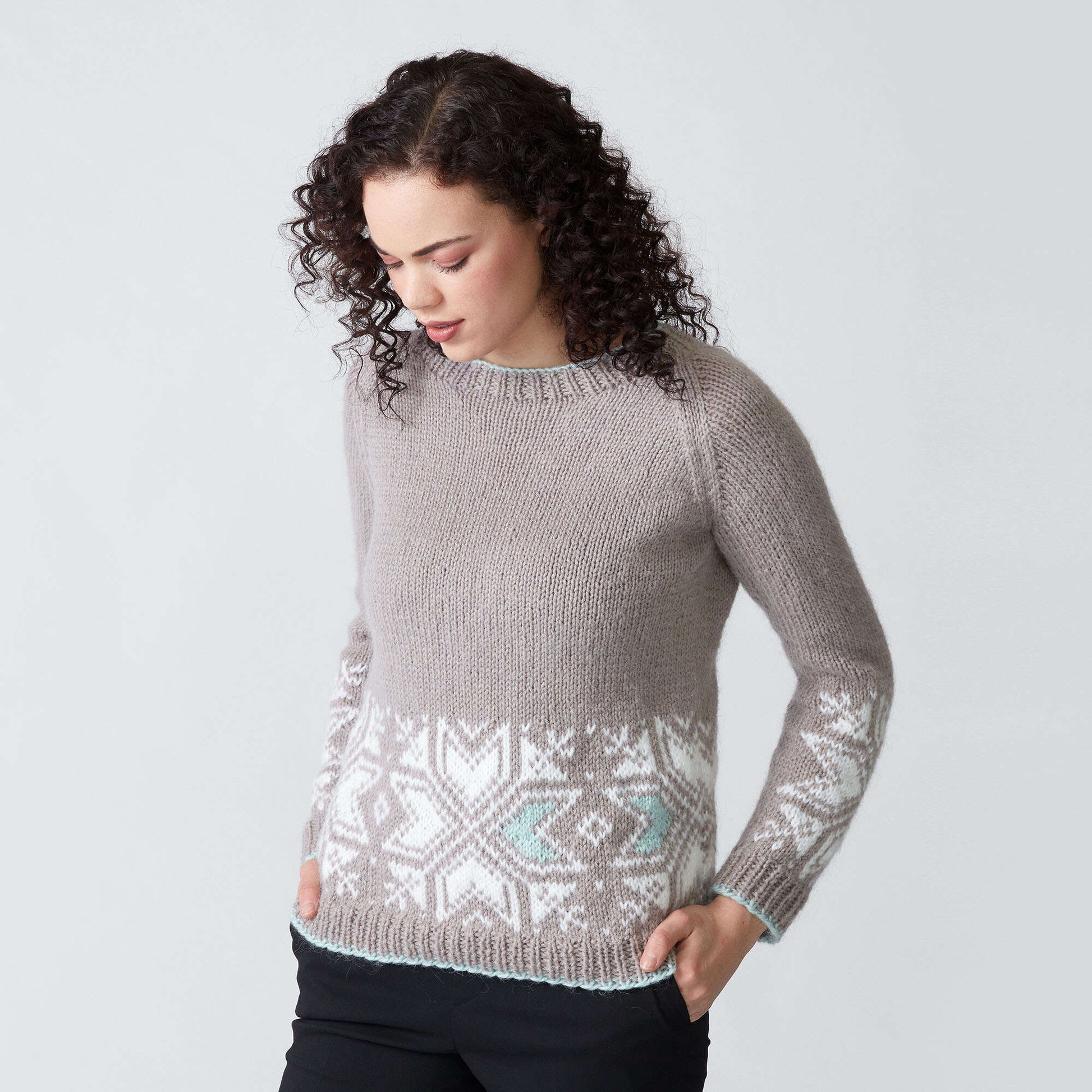 Patons Graphic Snowflake Knit Sweater | Yarnspirations