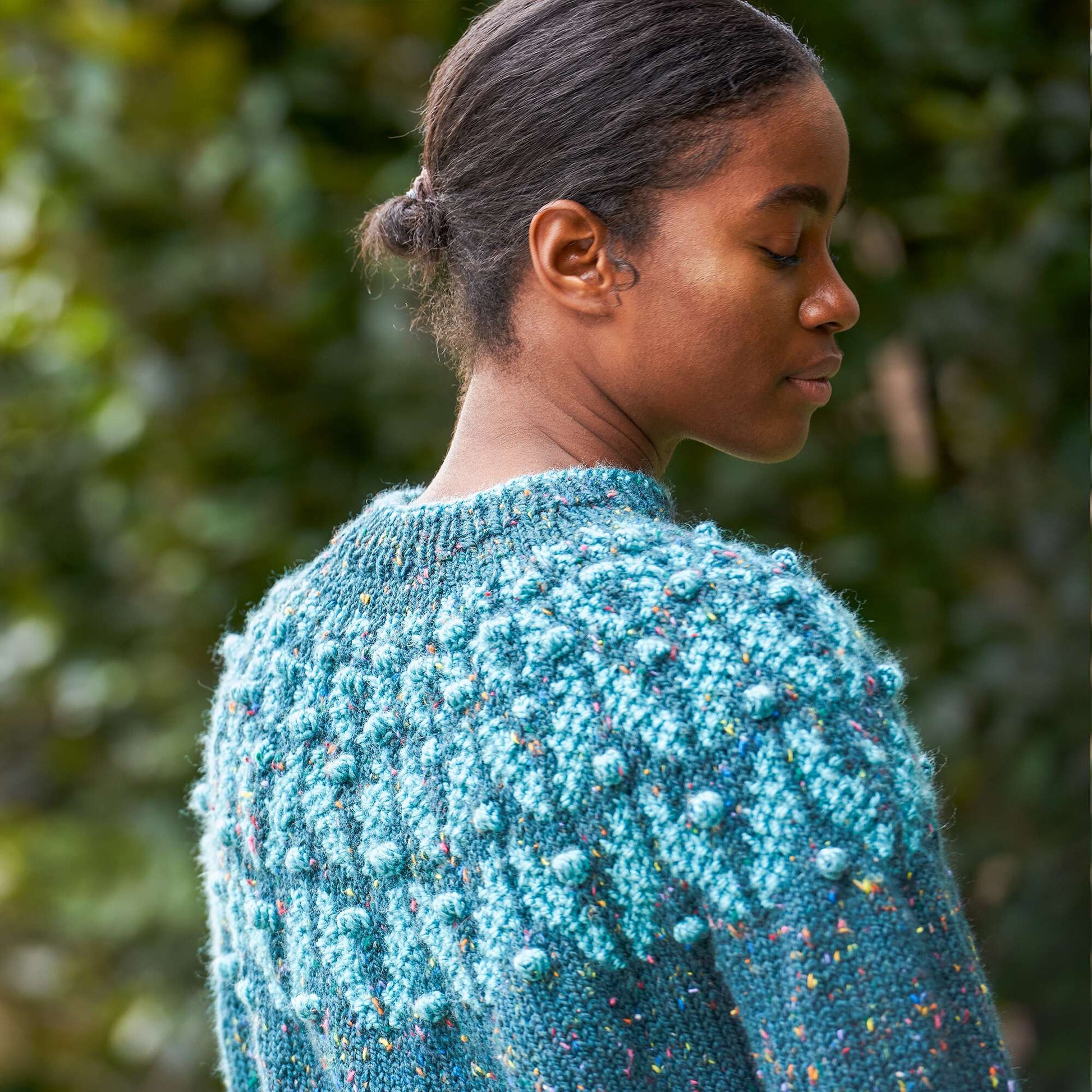 Free Patons Rich Tweed Chevron Knit Sweater Pattern