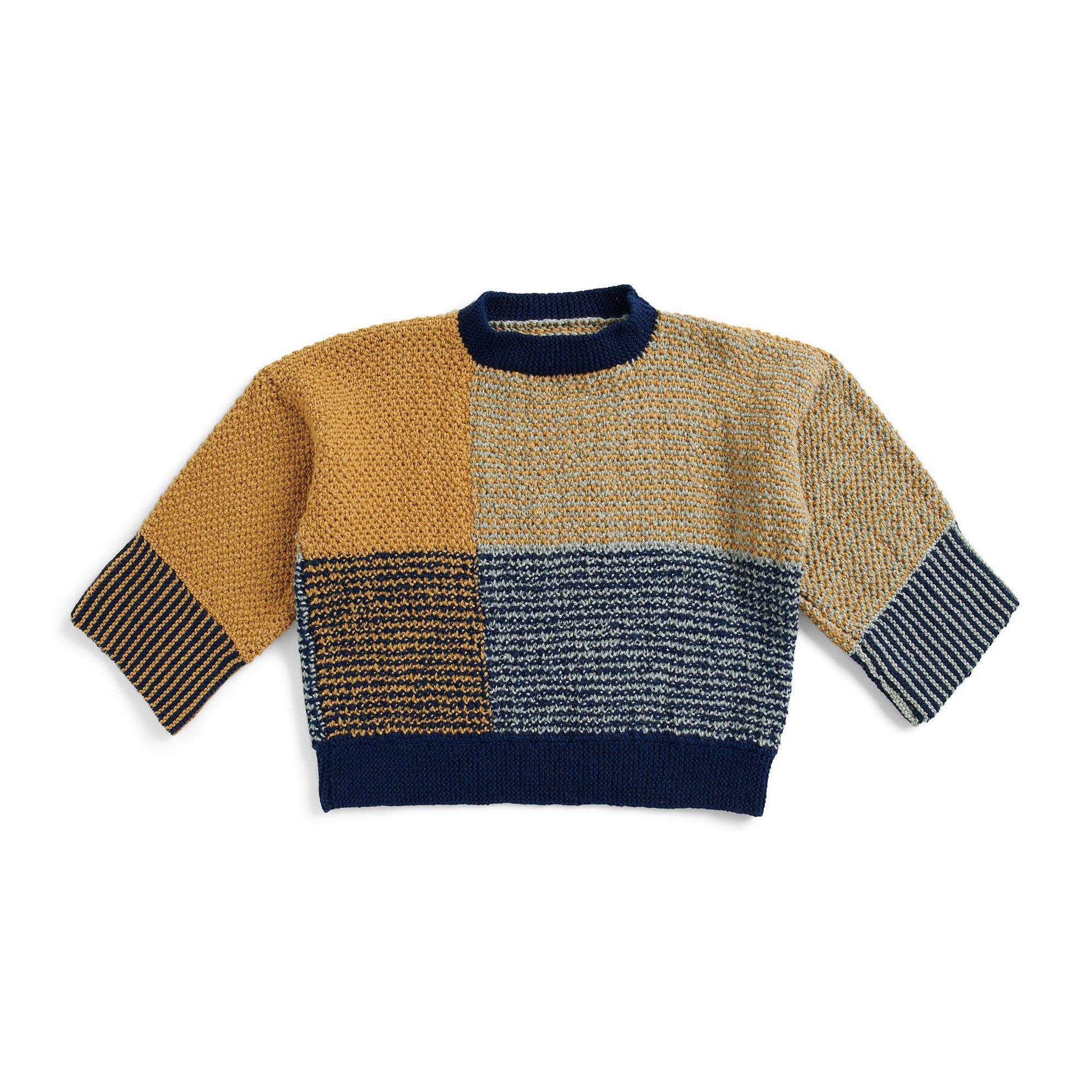 Free Patons Blocked Cropped Sweater Knit Pattern