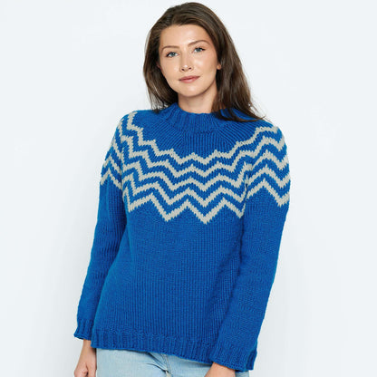 Patons Sharp Chevron Knit Pullover Knit Sweater made in Patons Inspired yarn