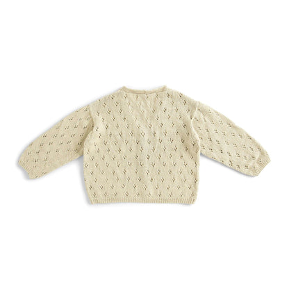 Patons Knit Vertical Lace Panels Cardigan M