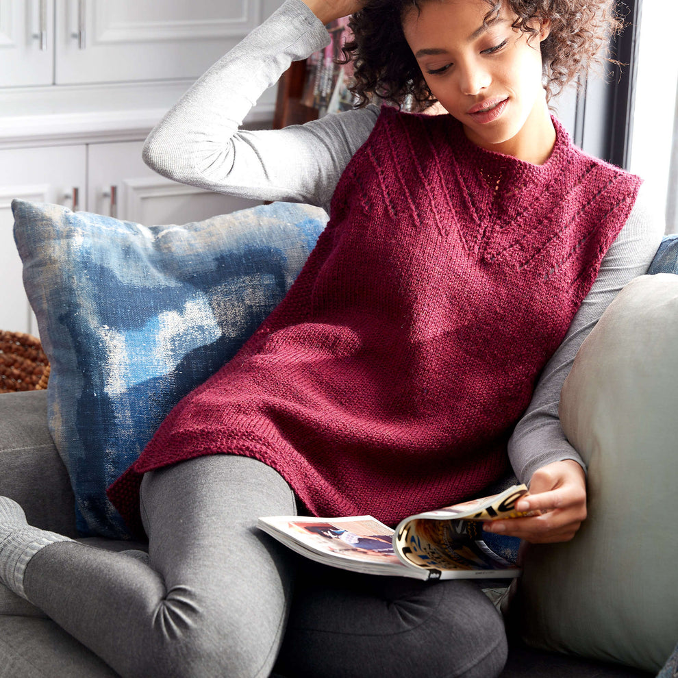 Free Patons Sleeveless Shell Knitting Pattern | Yarnspirations