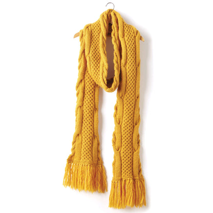 Patons Honey Comb Twist Knit Super Scarf White