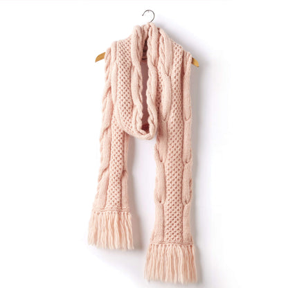 Patons Honey Comb Twist Knit Super Scarf White