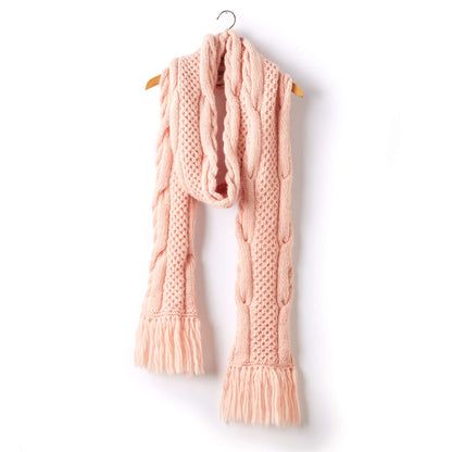 Patons Honey Comb Twist Knit Super Scarf Pink
