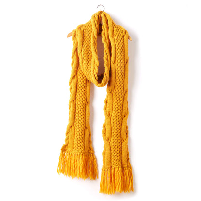 Patons Honey Comb Twist Knit Super Scarf Yellow