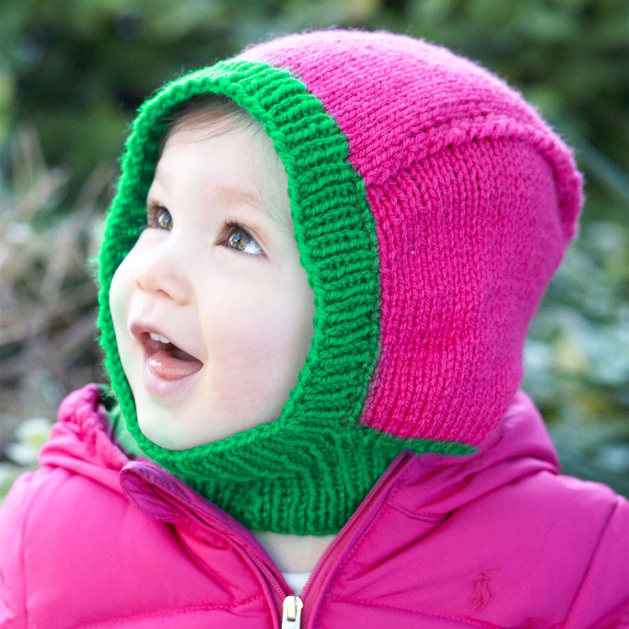 Free Intermediate Patons Baby Hood Knit Pattern Yarnspirations