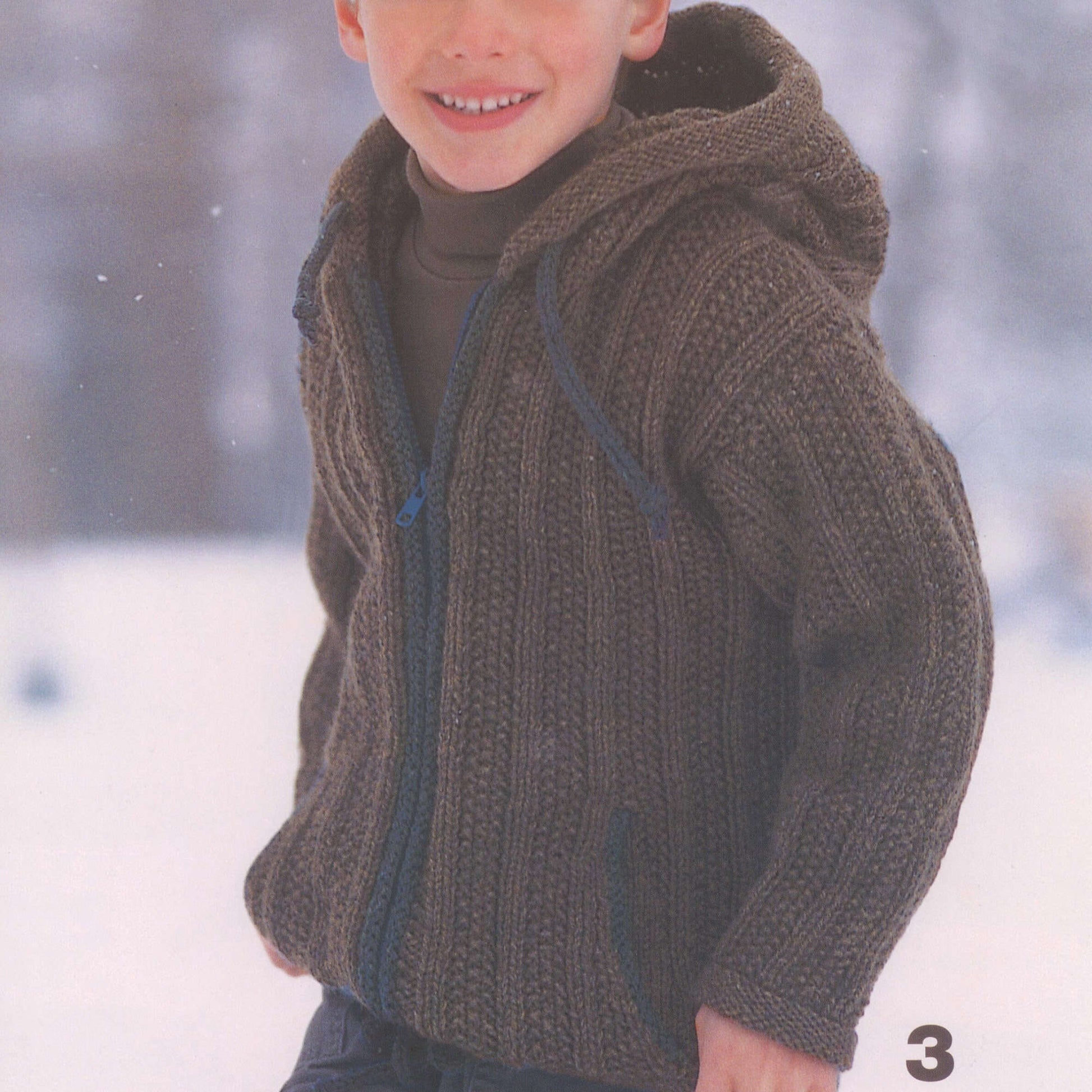 Free Patons Hooded Jacket (For Boy) Knit Pattern