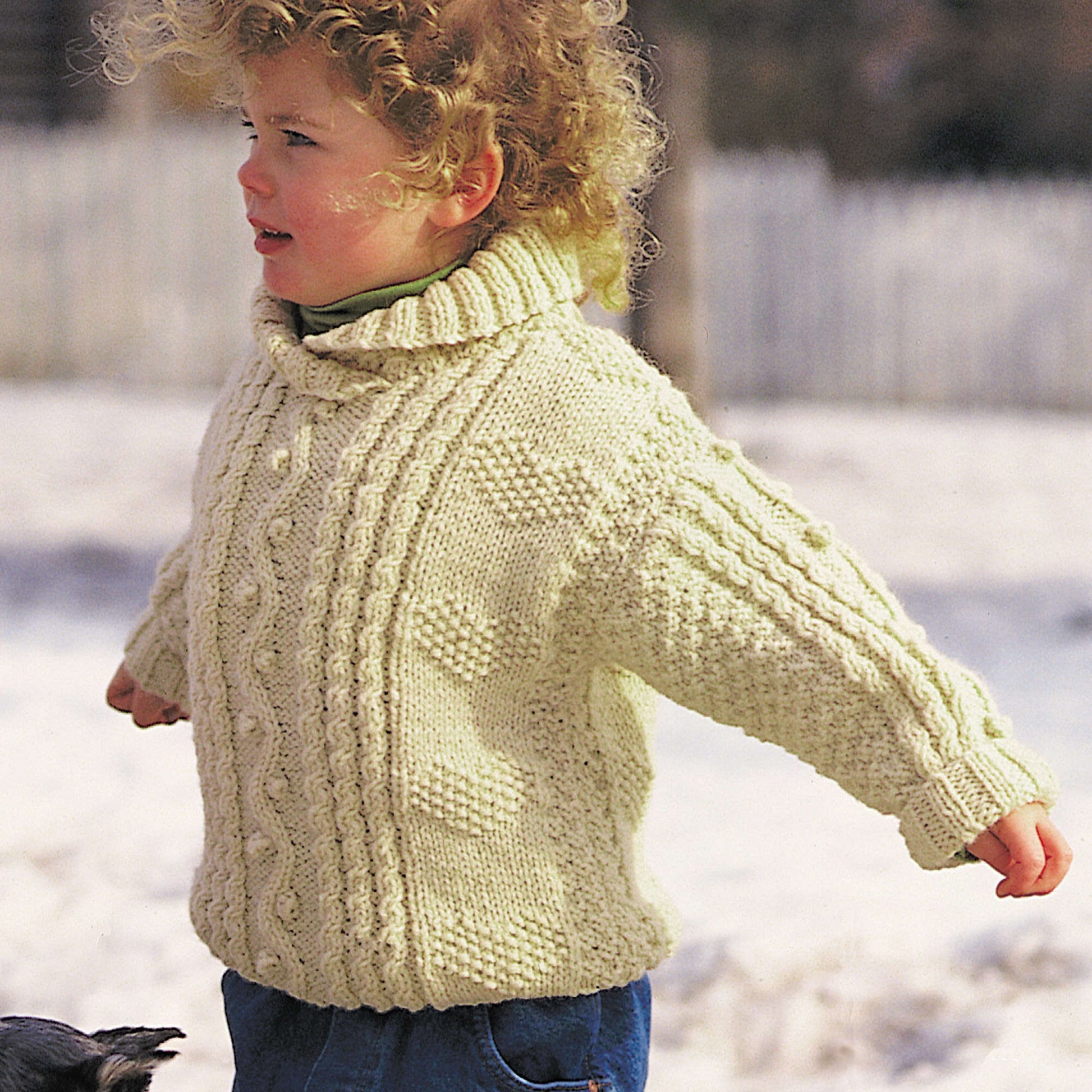 Free Patons Cables and Hearts Child's Pullover Knit Pattern